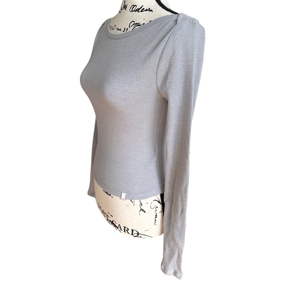 BDG Urban Outfitters Willow Thermal Grey Boatneck Top Size XS - Picture 5 of 11